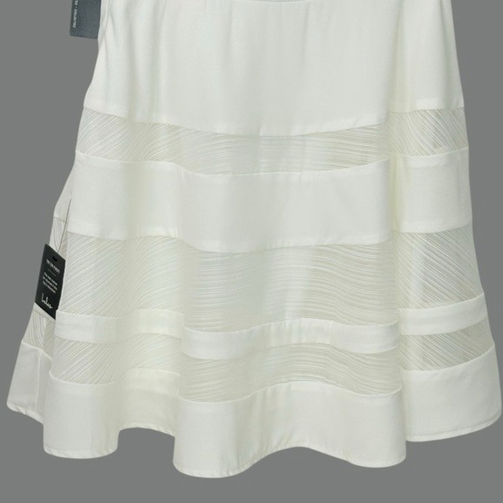 Lulu*s size M Play Nice Ivory Skater Dress Mini HOCO Graduation Bridal Shower - Picture 12 of 16